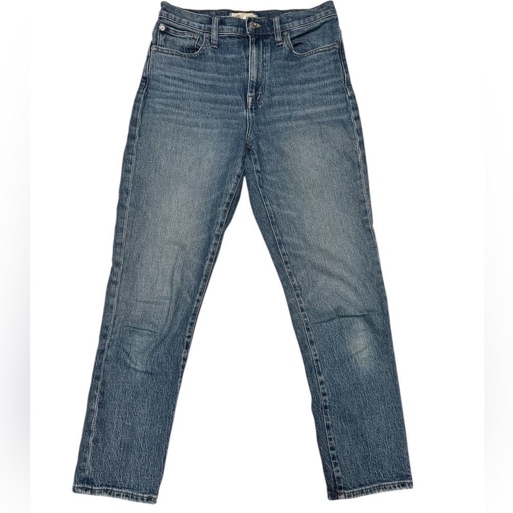 Madewell Women’s The High Rise Slim Crop BoyJean Classic Blue Denim Jeans Sz 26T
